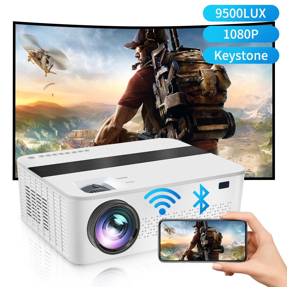 YERSIDA H6 Ǯ HD 1080P  4K  3D ȵ̵ 5G  , ȭ ȭ, 9500  , Ȩ ó׸ LCD